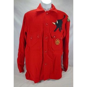 Vintage Boy Scout Red Jacket WPL6635 Wool With Philmont Patches BSA